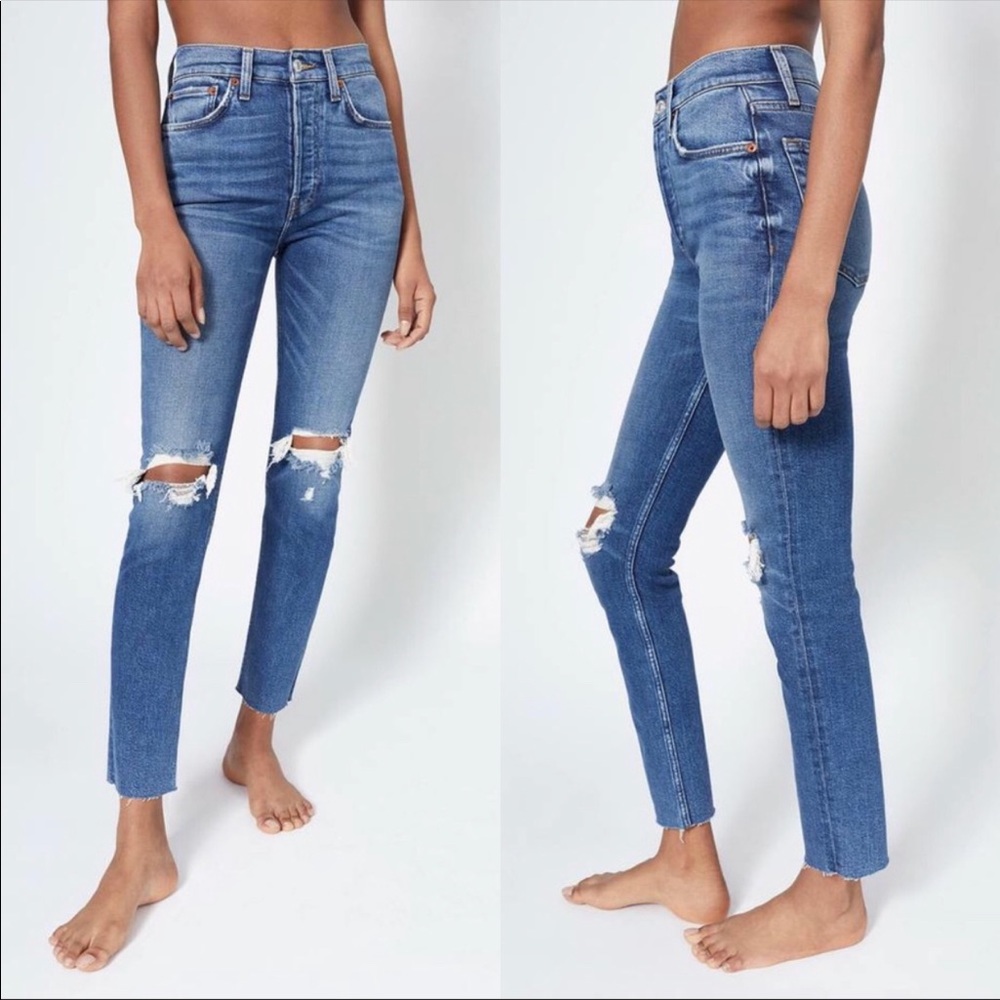 RE/DONE | High Rise Comfort Stretch Ankle Crop 27